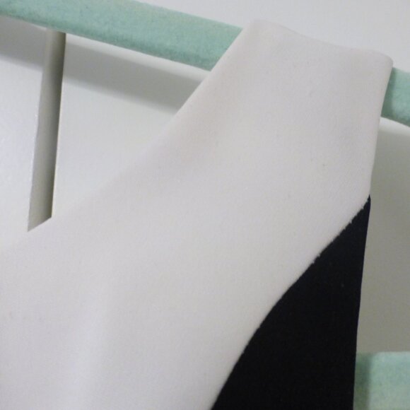 BEBE black, white and blue colour block dress with lace accent - Picture 5 of 14